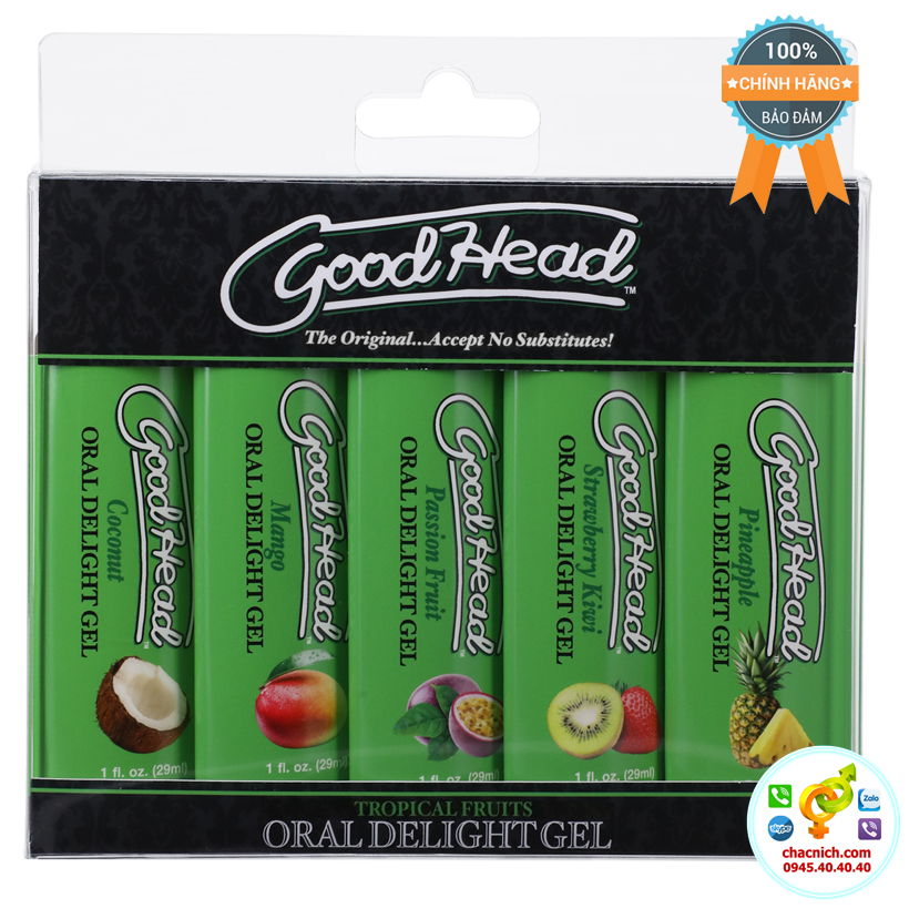 Set 5 tuýp gel GoodHead hương Dừa Dâu Dứa Kiwi Tropical Fruits
