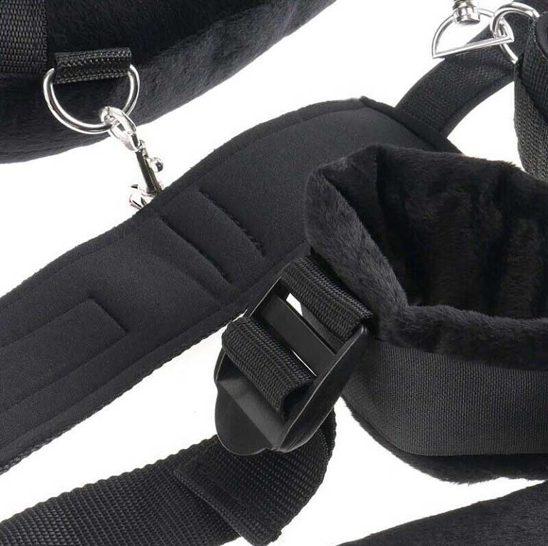 Bộ bạo dâm trói chân tay cổ da đen cao cấp thăng hoa