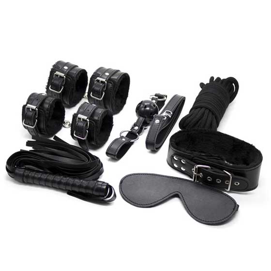 Bộ đồ chơi BDSM da 7 món đa dạng kích thích đam mê phòng the