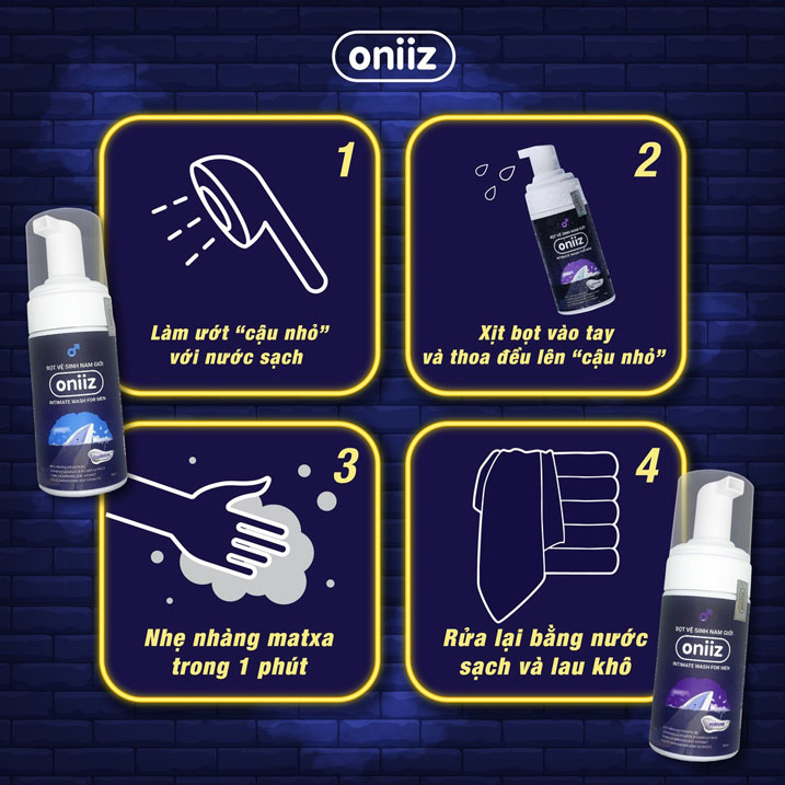 Bọt vệ sinh nam Oniiz chiết xuất trà xanh bạc hà dịu mát