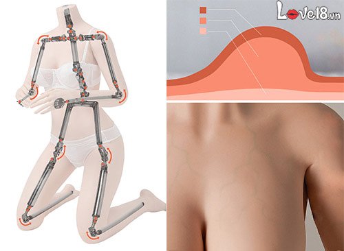 Búp bê tình dục nữ cao cấp Akina gợi cảm silicone khung xương kim loại