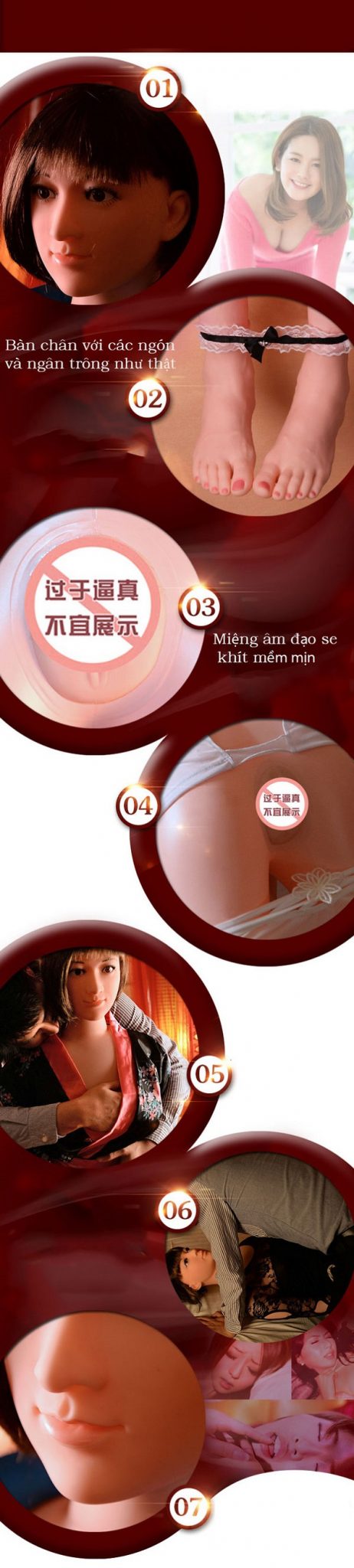 Búp bê tình dục silicon mềm mại ngây thơ 3 vòng nóng bỏng sống động