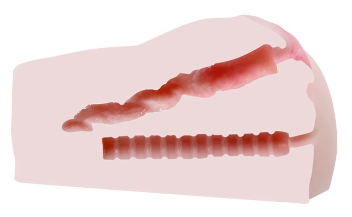 Âm đạo giả siêu mềm mịn silicone an toàn rung có lông thật