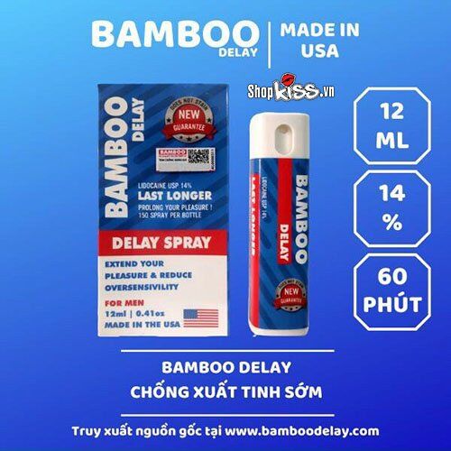 Chai xịt Bamboo Delay Mỹ chống xuất tinh sớm kéo dài quan hệ lâu