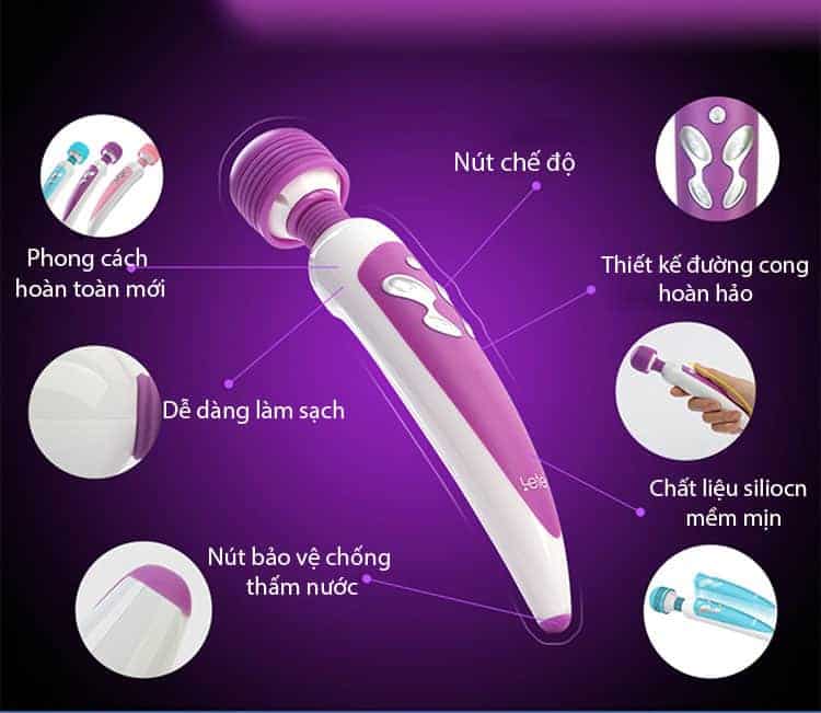 Chày rung AV Ra Rần Leten Sextoy đa tần 18 chế độ rung điểm G Chày rung AV Ra Rần Leten Sextoy đa tần 18 chế độ rung điểm G