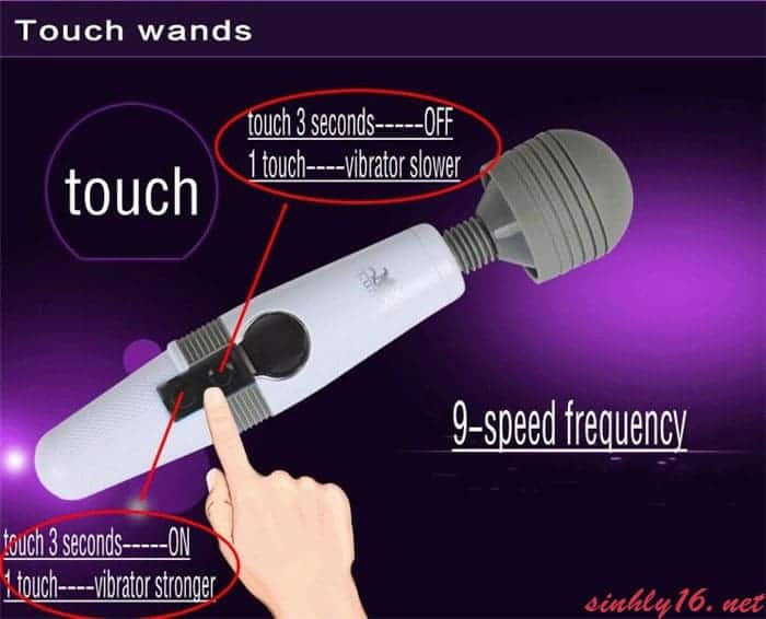 Chày rung Louge siêu khỏe Sextoy AV12 cảm ứng màn hình chính hãng Anh