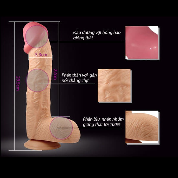 Dương vật siêu khủng LoveToy King size silicon mềm an toàn
