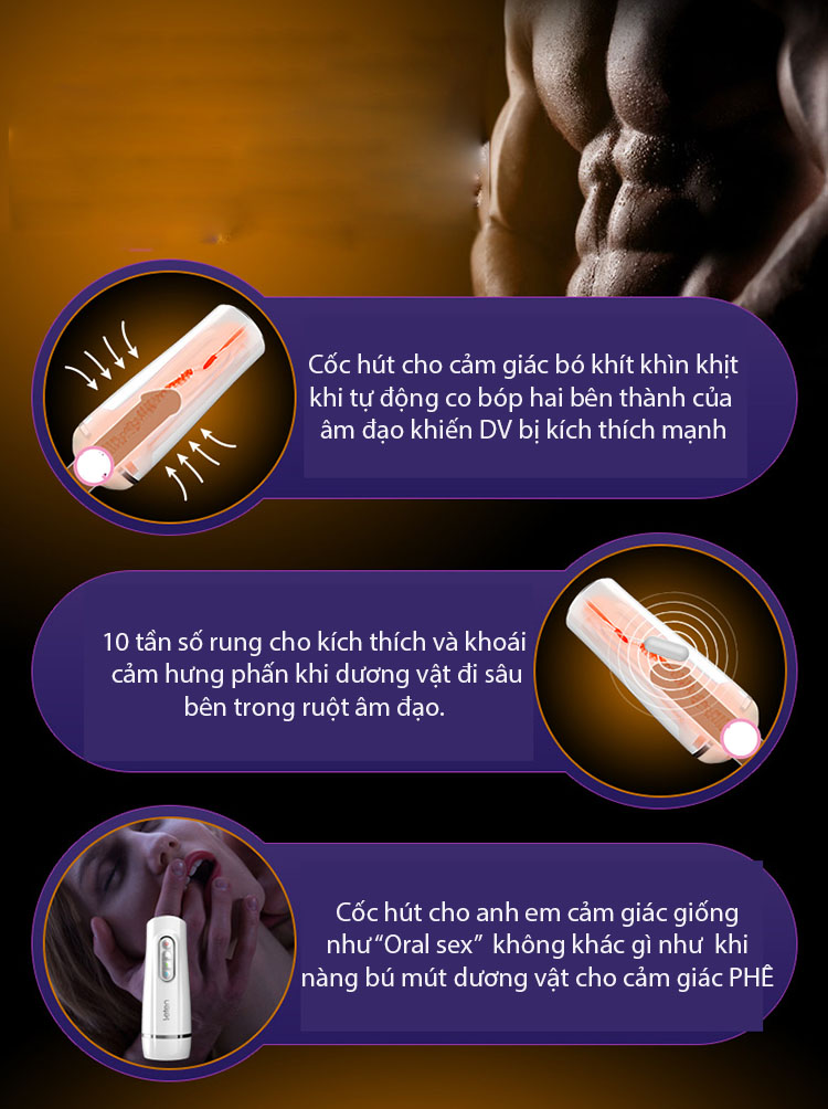Âm đạo giả tự động co bóp rung rên mềm mịn như thật cho nam thủ dâm
