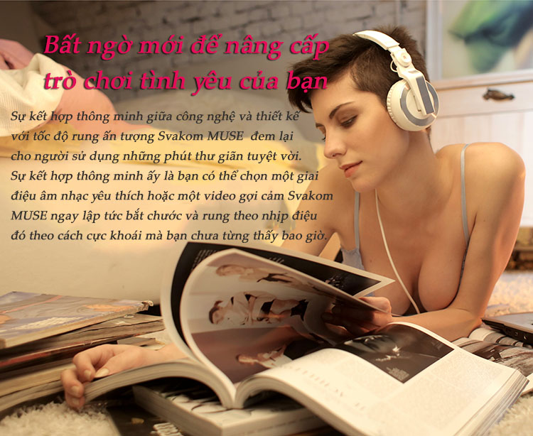 Trứng rung Svakom MUSE ngân nga theo nhạc pin sạc tiện lợi