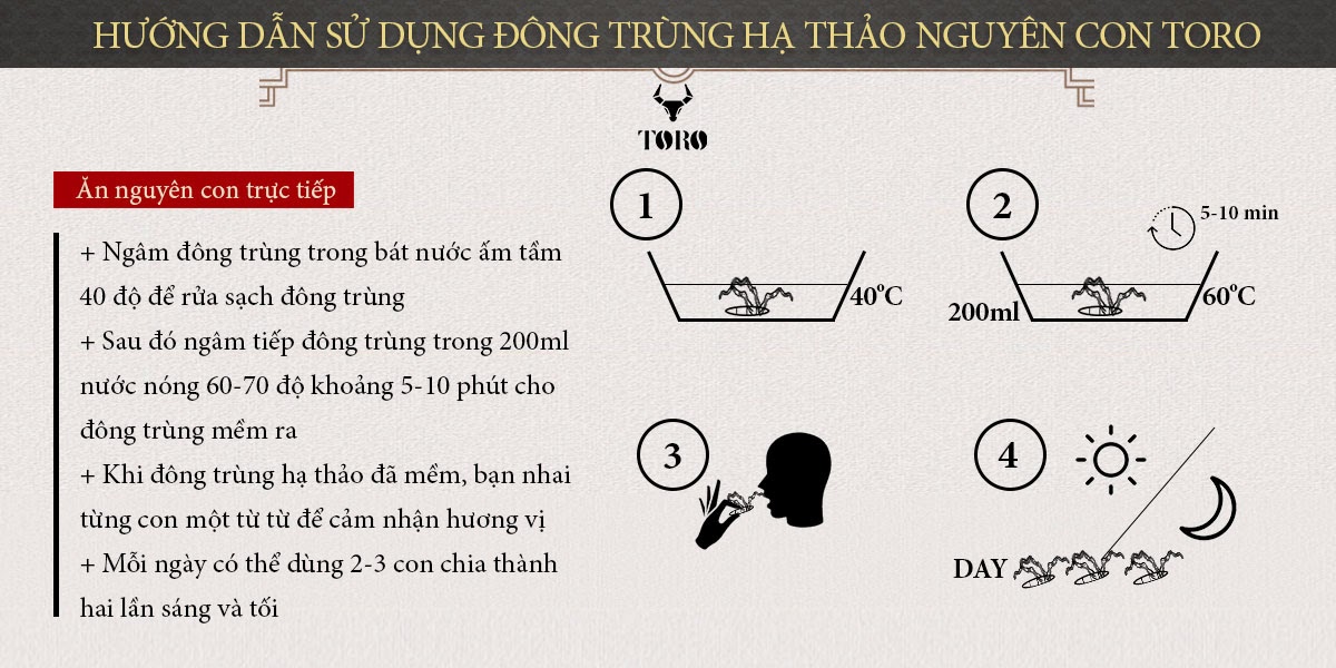 Đông trùng hạ thảo nguyên con tăng sinh lý bồi bổ