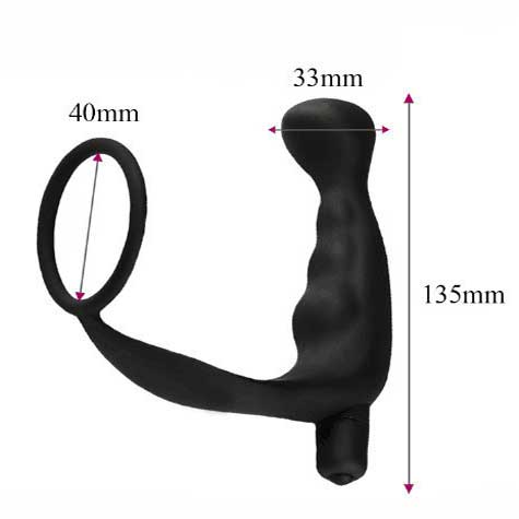 Dụng cụ massage hậu môn silicon rung 10 kiểu có quai đeo pin AAA