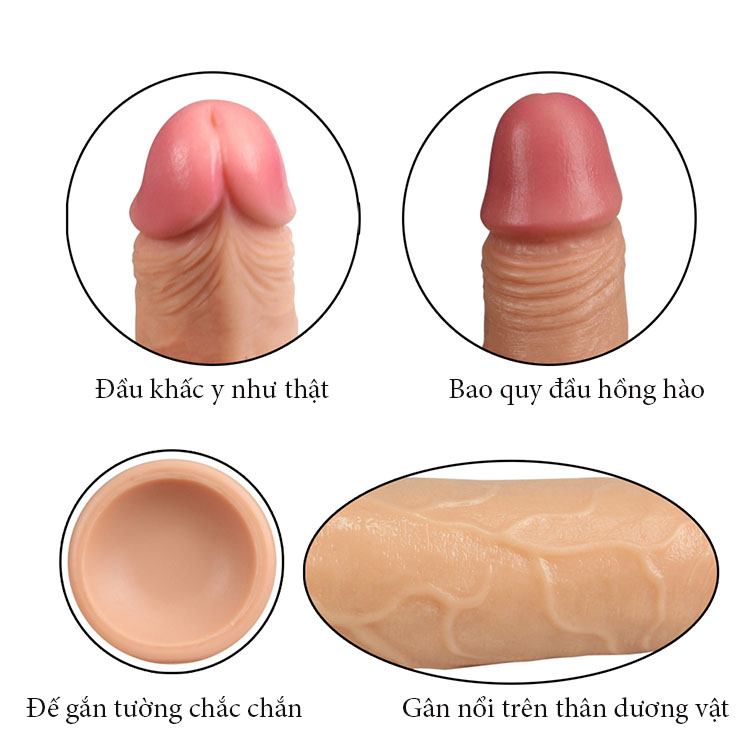 Dương vật silicon 2 thớ Nature Cock Massage điểm G Siêu mềm mại