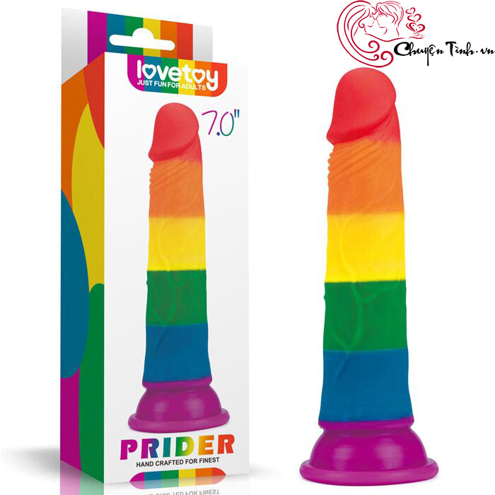 Dương vật giả 7 màu Lovetoy Prider silicon mềm mại kích thích điểm G