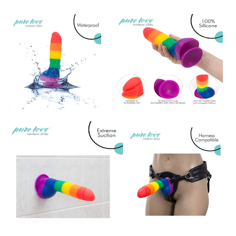 Dương vật giả 7 màu Lovetoy Prider silicon mềm mại kích thích điểm G
