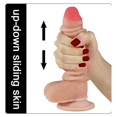 Dương vật giả Lovetoy Sliding hồng silicon y tế mềm mại an toàn sinh lý