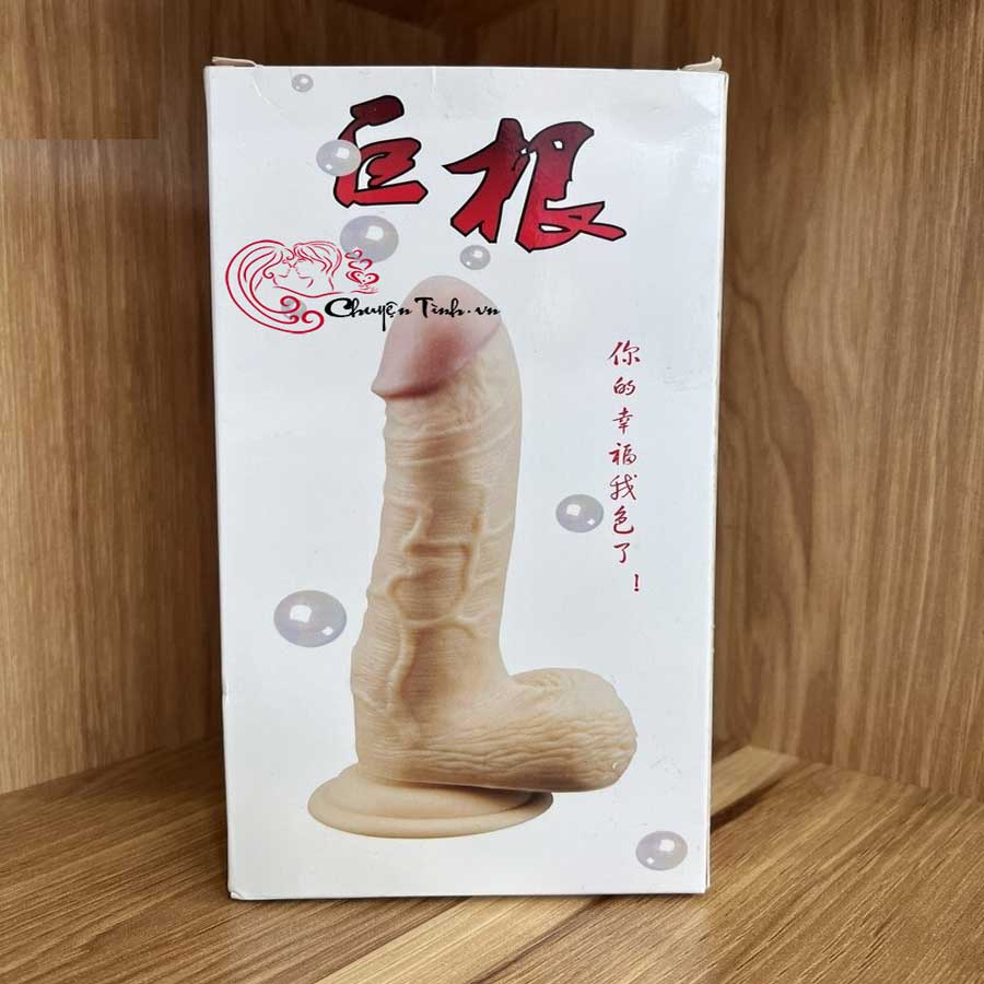 Dương vật giả gắn tường rung mềm silicon 20cm 3,5cm màu da thỏa mãn sinh lý
