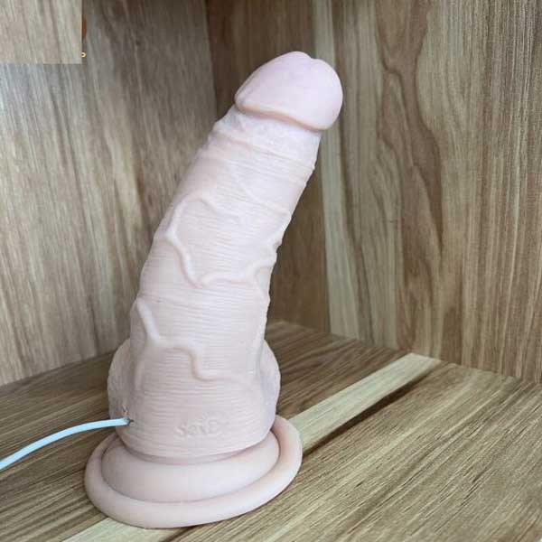 Dương vật giả gắn tường rung mềm silicon 20cm 3,5cm màu da thỏa mãn sinh lý