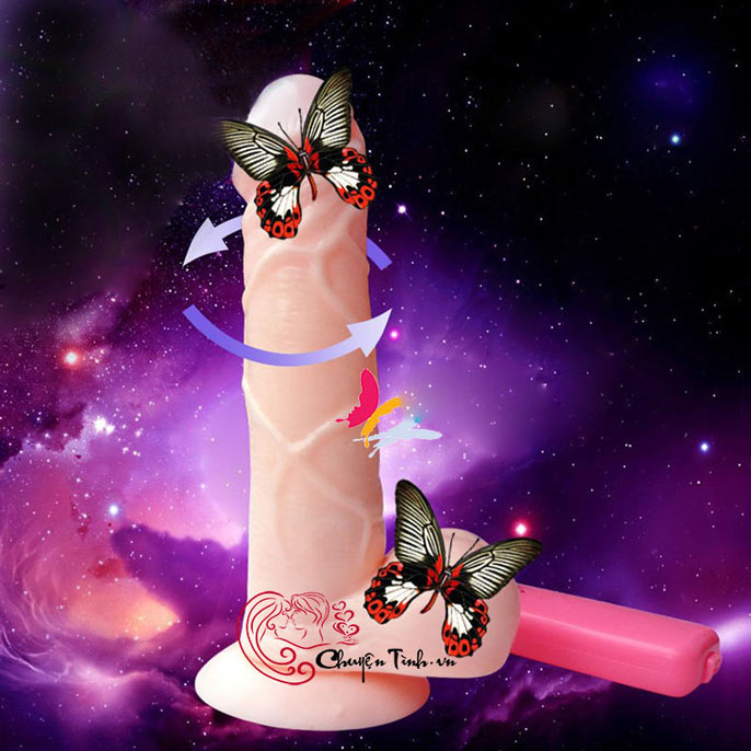 Dương vật giả gắn tường xoay ngoáy silicon cao cấp pin sạc