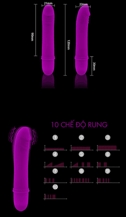 Dương vật giả Pretty Love Mini silicon cao cấp 10 cấp độ rung
