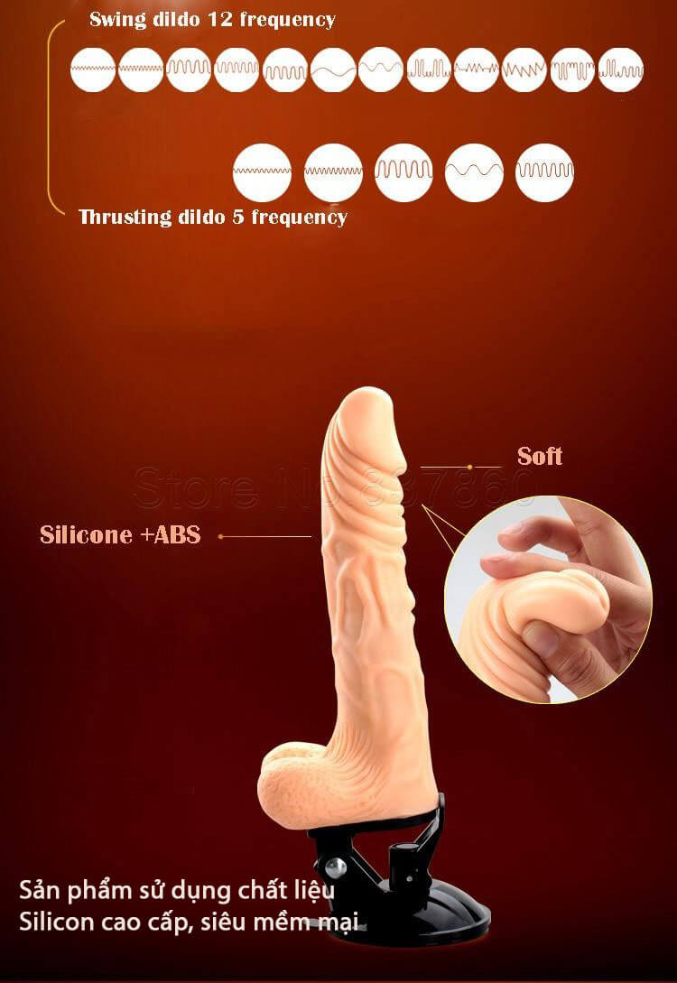 Dương vật điều khiển siêu nhún xoay 12 chế độ rung sạc USB