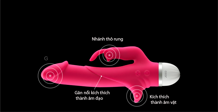 Dương vật silicon rung Joko kích thích điểm G, silicone an toàn