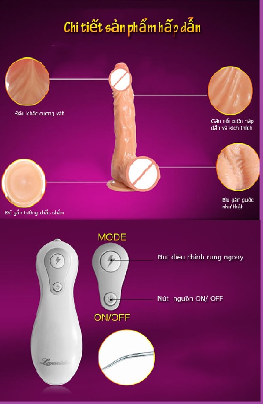 Dương vật siêu rung Loveaider Imperial sạc pin kích thích điểm G