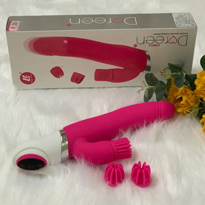 Dương vật silicon Doreen II thụt liếm 3 đầu rung kích thích điểm G nữ