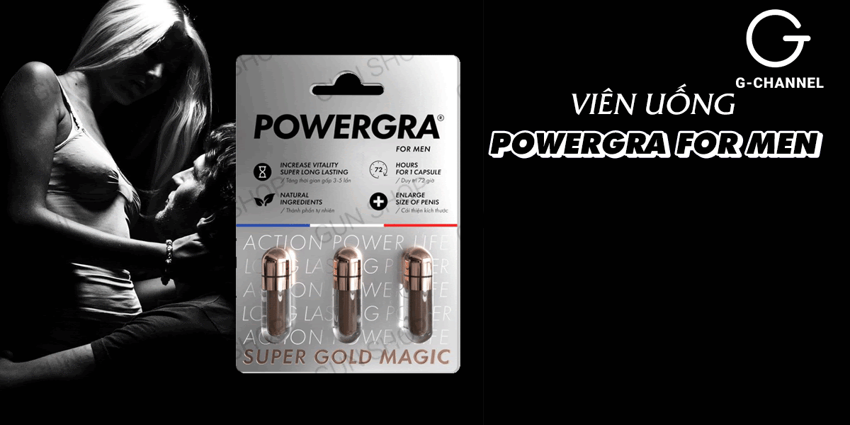  Phân phối Viên uống tăng kích thước kéo dài thời gian Powergra For Men - Vỉ 3 viên giá rẻ