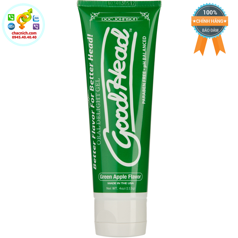 Gel yêu bằng miệng hương táo Doc Johnson thơm mát dễ chịu