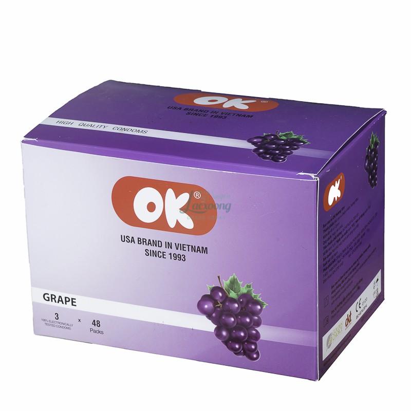 Bao cao su OK grape hương nho thơm mát bôi trơn thoải mái