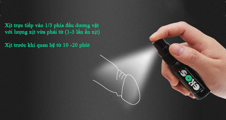 Chai xịt Eros chống xuất tinh sớm gây tê nhẹ thơm dễ chịu
