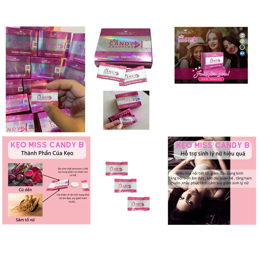 Kẹo sâm Miss Candy B nữ tăng ham muốn sinh lý từ nhân sâm Mỹ