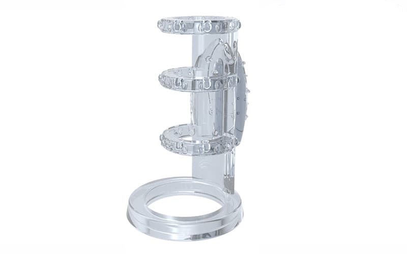 Khóa Dương Vật 3 Vòng Có Rung Silicon Y Tế An Toàn