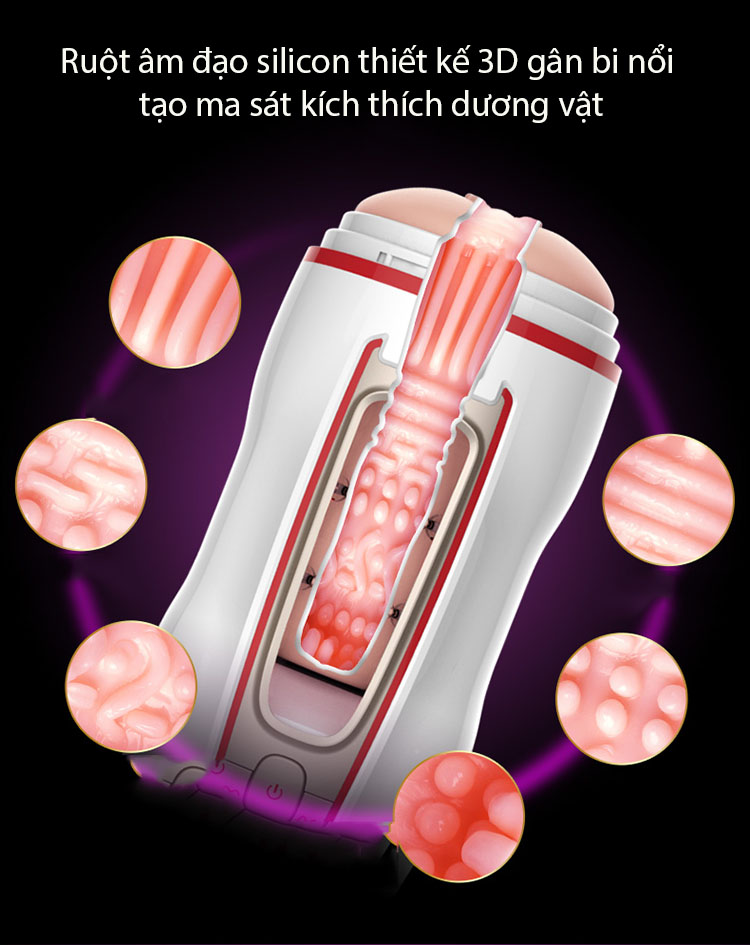 Máy bú mút dương vật tự động Leten chất liệu ABS ruột silicon TPE