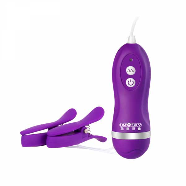 Máy kẹp núm vú Omysky tím 10 chế độ rung siêu kích thích