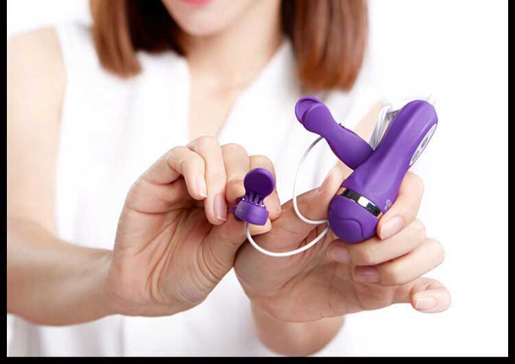 Máy kẹp núm vú Omysky tím 10 chế độ rung siêu kích thích