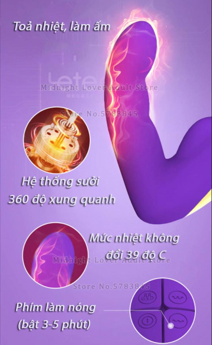 Mát xa điểm G Leten cao cấp nhịp rung tỏa nhiệt êm ái