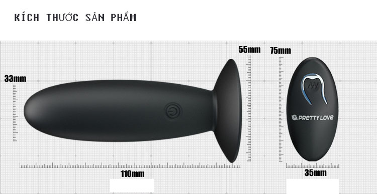 Máy rung âm đạo hậu môn Pretty Love 12 chế độ rung sạc USB