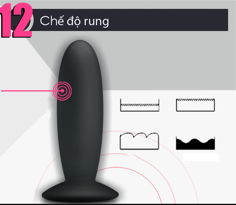 Máy rung âm đạo hậu môn Pretty Love 12 chế độ rung sạc USB