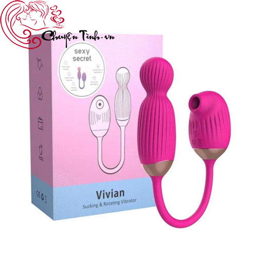 Máy rung bú mút điểm G Vivian sạc USB đầu rung xoay siêu kích thích