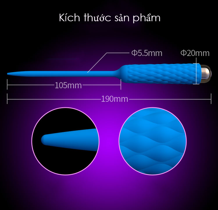 Thanh rung niệu đạo silicone y tế kích thích cực khoái nam giới