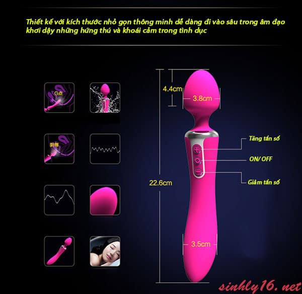Chày rung 2 đầu Leten AV11 sextoy massage kích thích nữ giải tỏa nhu cầu yêu