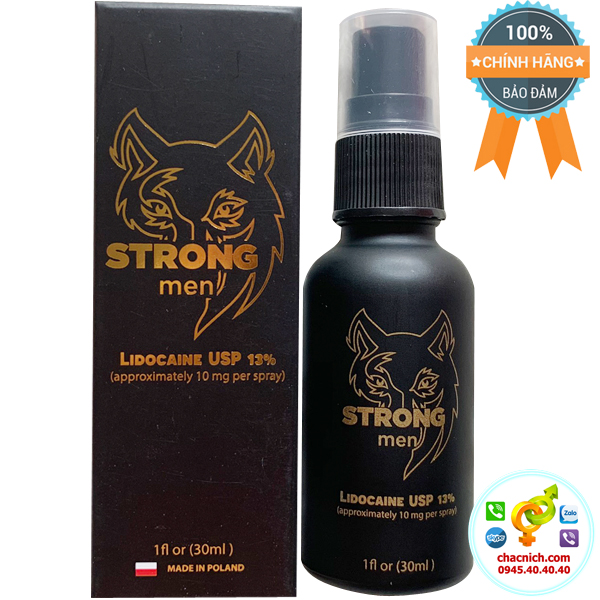 Chai xịt kéo dài Strong Men Ba Lan Lidocaine 30ml sử dụng lâu dài