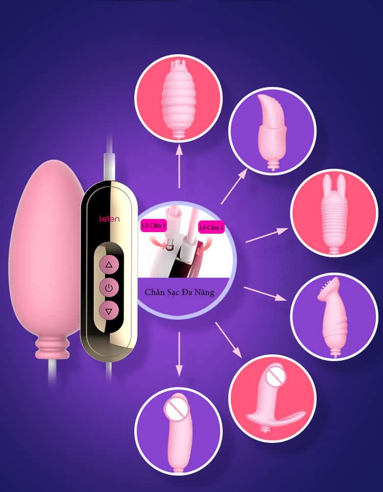 Trứng rung Letten đơn đôi ghim điện siêu mạnh kích thích cực đỉnh