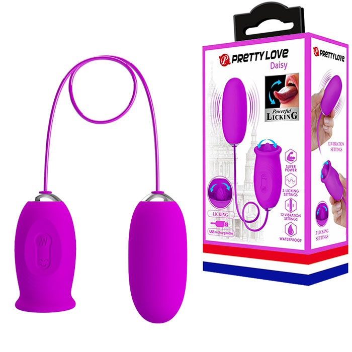 Trứng rung liếm 2 đầu PrettyLove Daisy kích thích điểm G mạnh mẽ