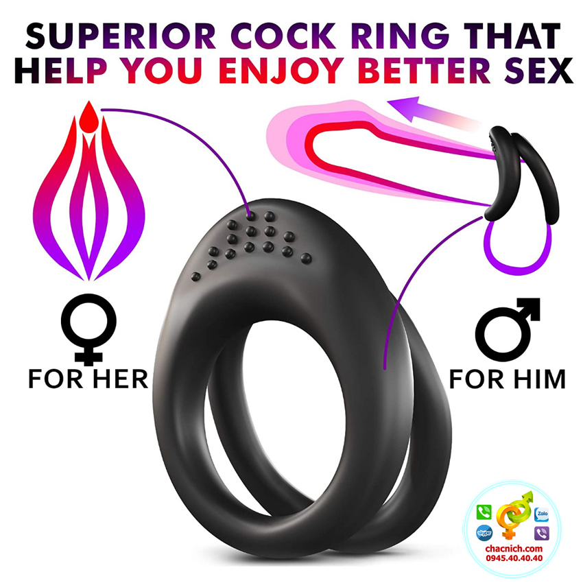Vòng cockring đôi Dual Penis Ring giúp cương kéo dài quan hệ nam