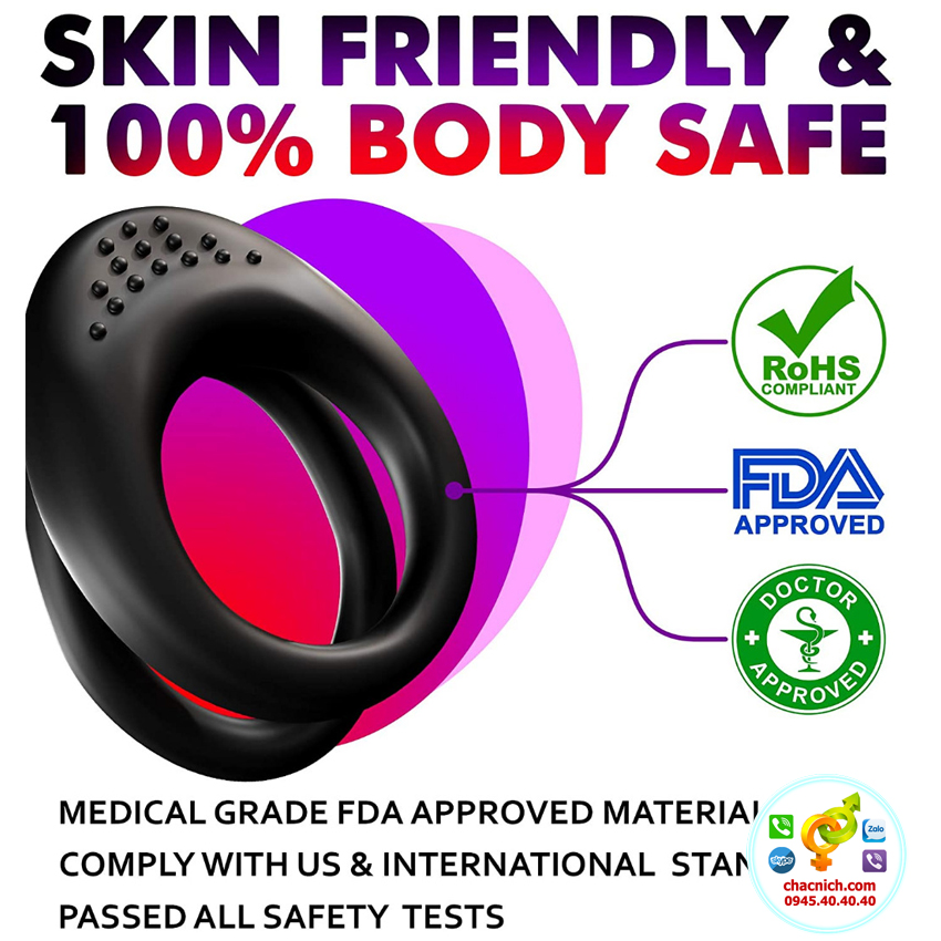 Vòng cockring đôi Dual Penis Ring giúp cương kéo dài quan hệ nam