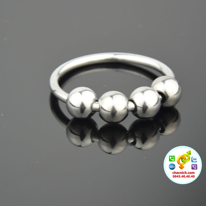 Vòng đeo inox không gỉ 4 bi, linh hoạt đeo đầu dương vật bền bỉ