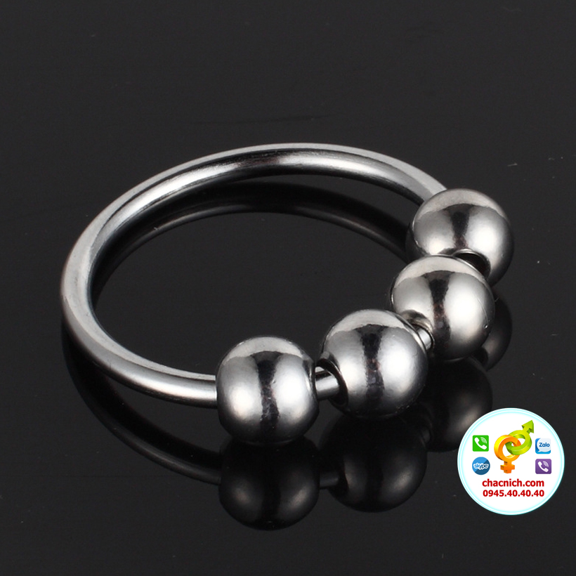 Vòng đeo inox không gỉ 4 bi, linh hoạt đeo đầu dương vật bền bỉ