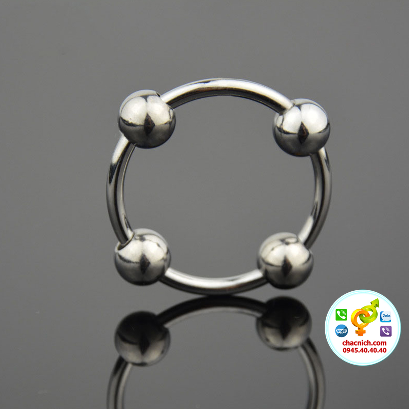 Vòng đeo inox không gỉ 4 bi, linh hoạt đeo đầu dương vật bền bỉ